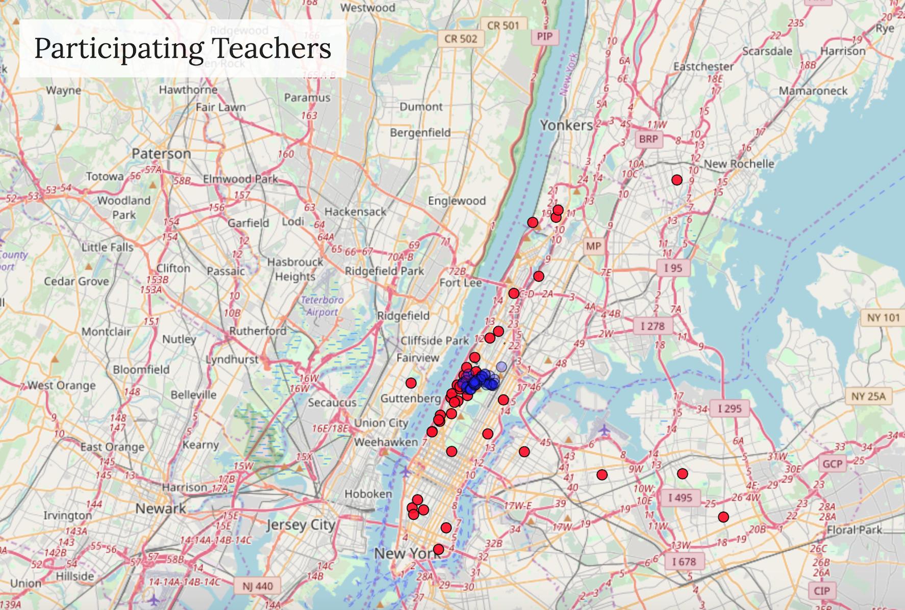 Map of Teachers