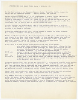 Interview with Miss Nellie Jones, T.C., on April 2, 1968